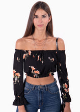 Cargar imagen en el visor de la galería, Blusa campesina con estampado de flores - MARIETTA